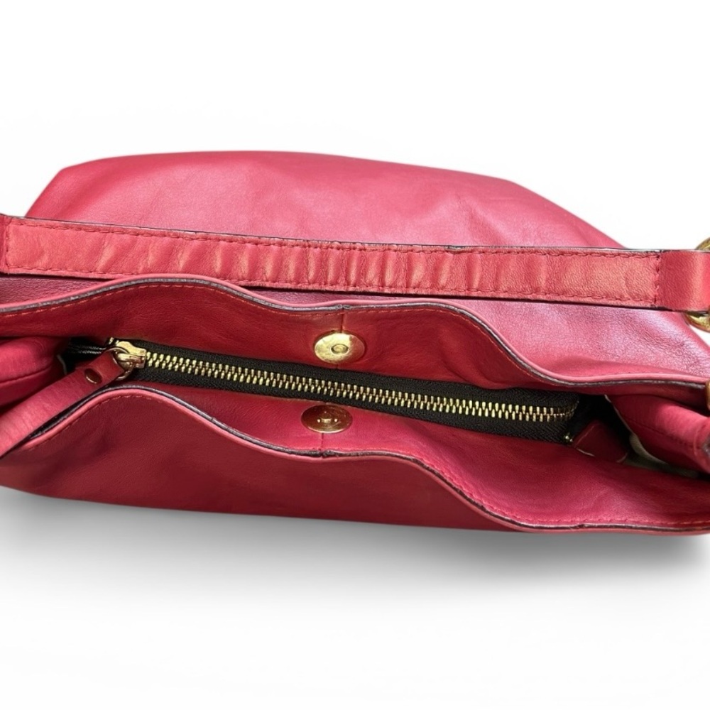 KUNA Red Leather Shoulder Bag by Beatrice ciabatti Italy old money purse - Picture 6 of 11